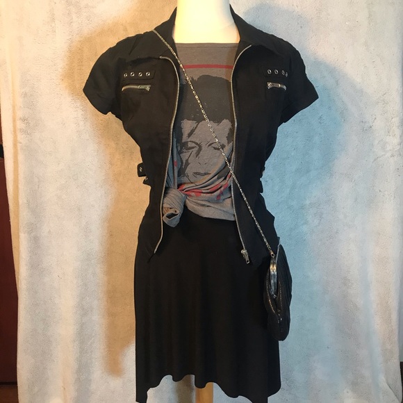 Jackets & Blazers - NWT Hearts & Roses black short sleeve moto jacket